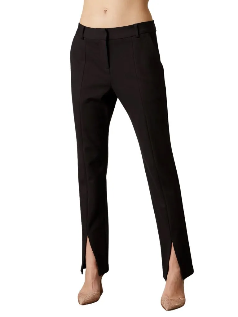 Velvet Kyndall Slit Hem Ponti Pant - Black