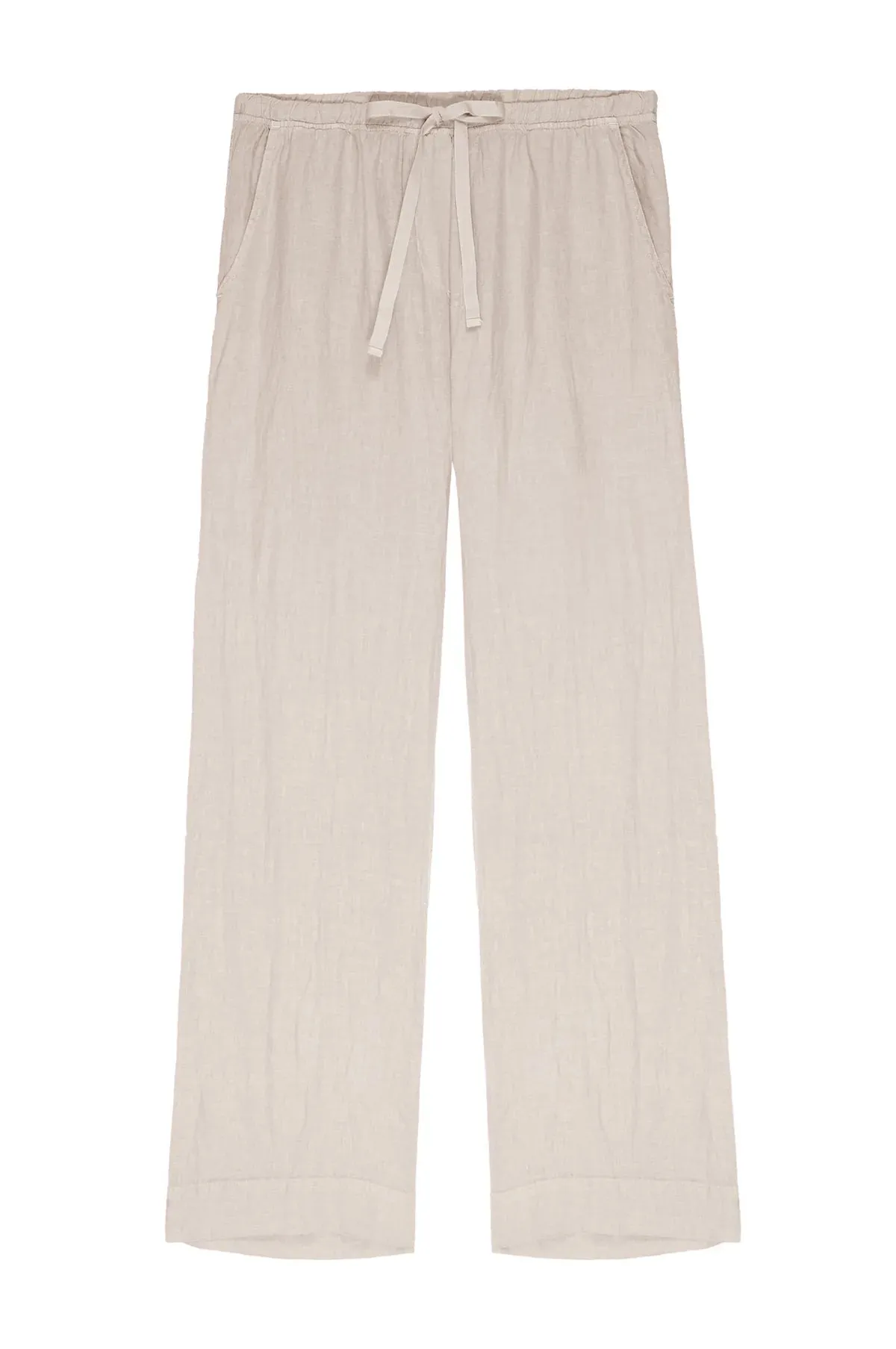 Velvet Pico Woven Linen Pant - Cafe