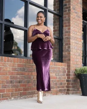 Velvet Silk Bias Skirt