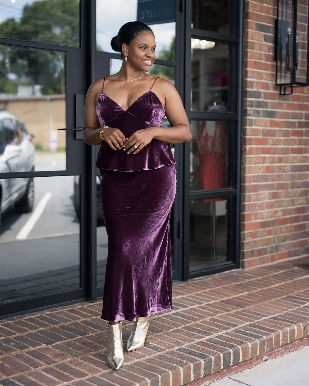 Velvet Silk Bias Skirt