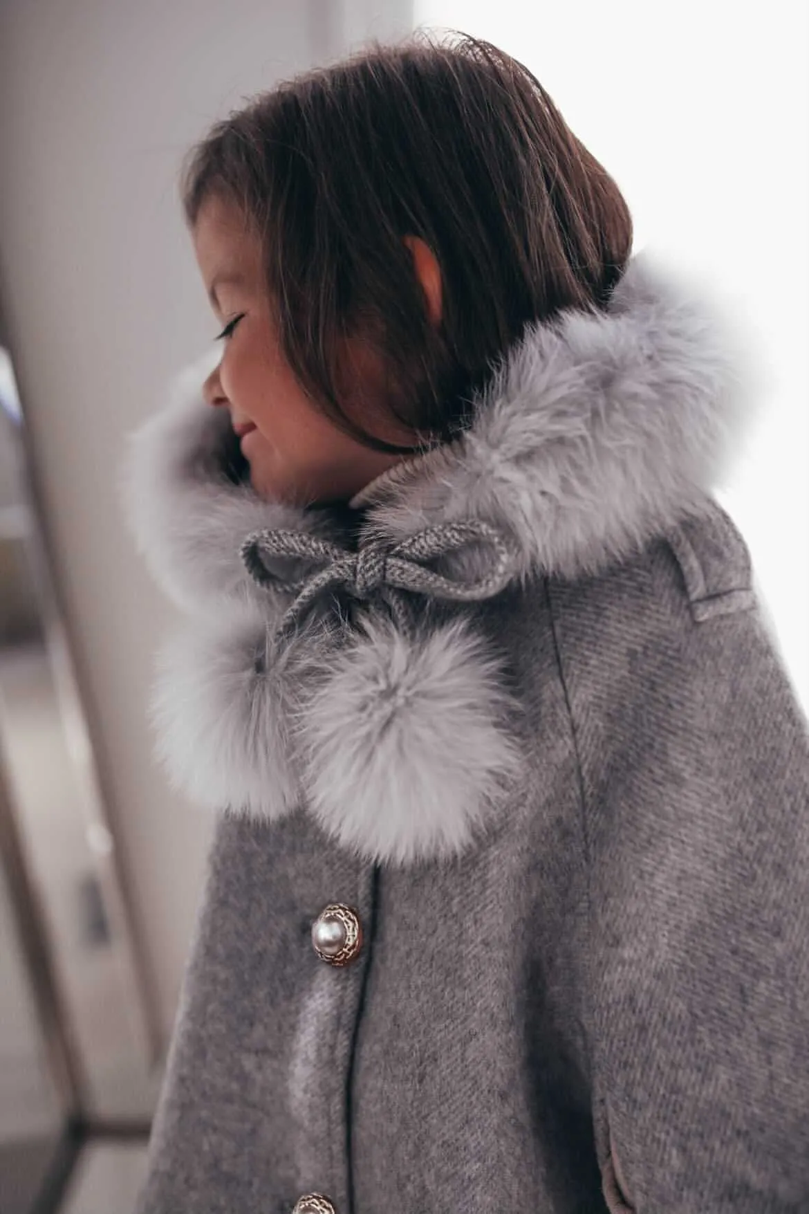 Victoria for MI LOVES Collaboration!!Beautiful DOVE Cape with Luxurious Fox fur Collar and pom-poms.