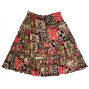 VINTAGE PATCHWORK MIDI SKIRT SIZE MEDIUM