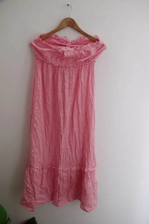 Vintage pink medium sexy off shoulder tube top dress