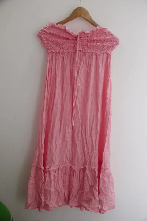 Vintage pink medium sexy off shoulder tube top dress