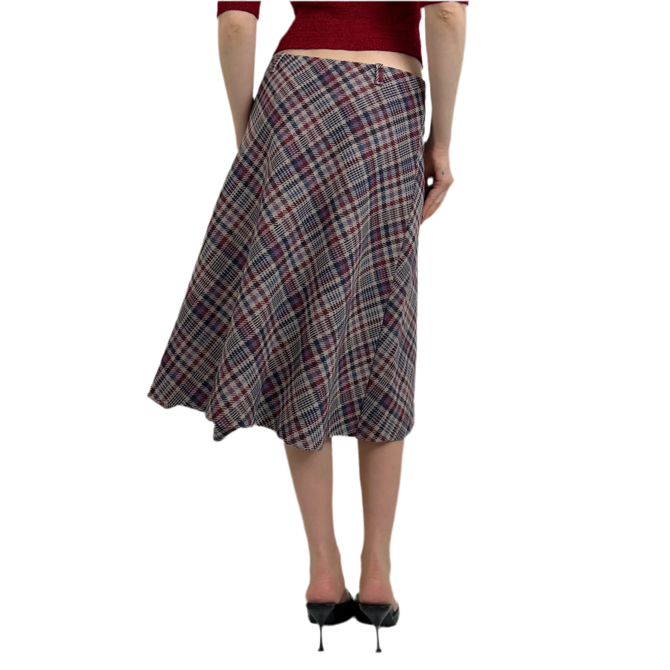 Vintage Plaid Midi Skirt (S)