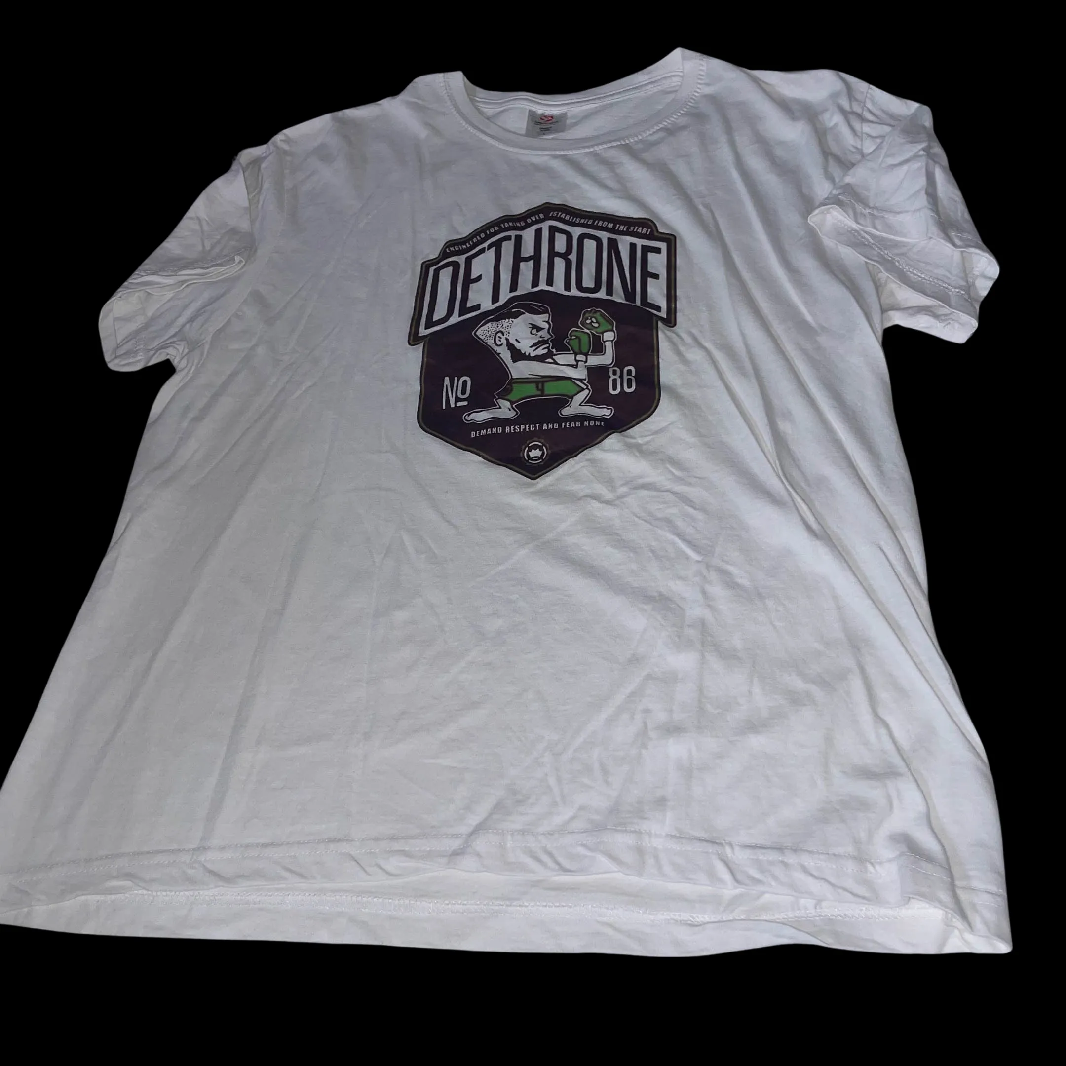 Vintage Stredman Dethrone graphics large white tees