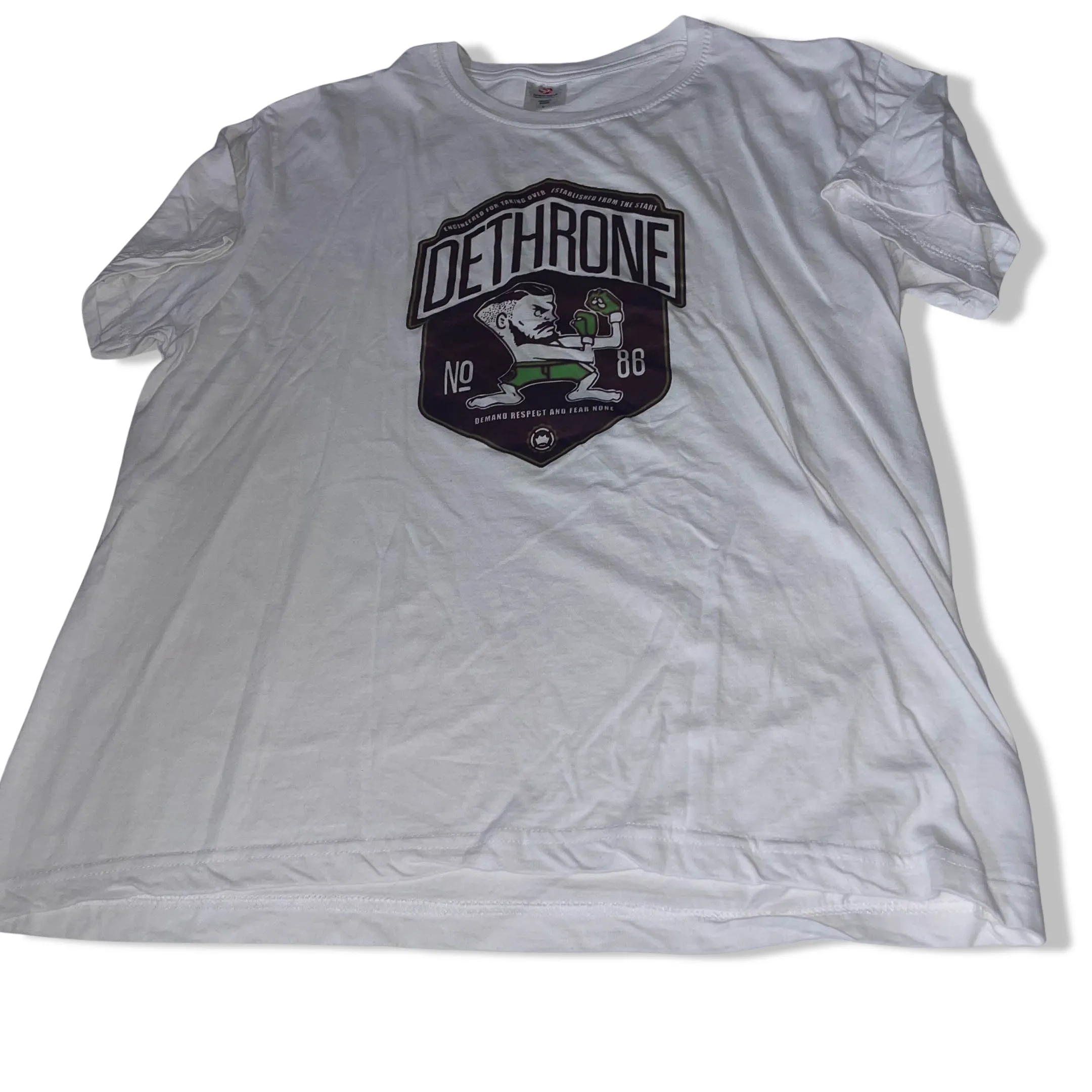 Vintage Stredman Dethrone graphics large white tees