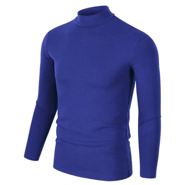 Voguable Half Turtleneck Men T-Shirt Casual Long Sleeve T Shirt Men Plus Size 6XL 5XL 4XL 3XL Fashion Fitness Tight Tee Shirt Men