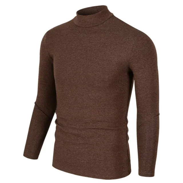 Voguable Half Turtleneck Men T-Shirt Casual Long Sleeve T Shirt Men Plus Size 6XL 5XL 4XL 3XL Fashion Fitness Tight Tee Shirt Men