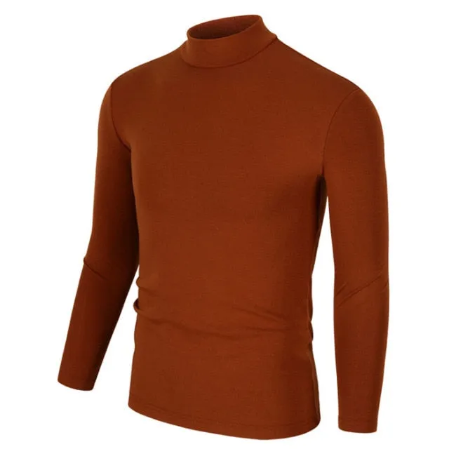 Voguable Half Turtleneck Men T-Shirt Casual Long Sleeve T Shirt Men Plus Size 6XL 5XL 4XL 3XL Fashion Fitness Tight Tee Shirt Men