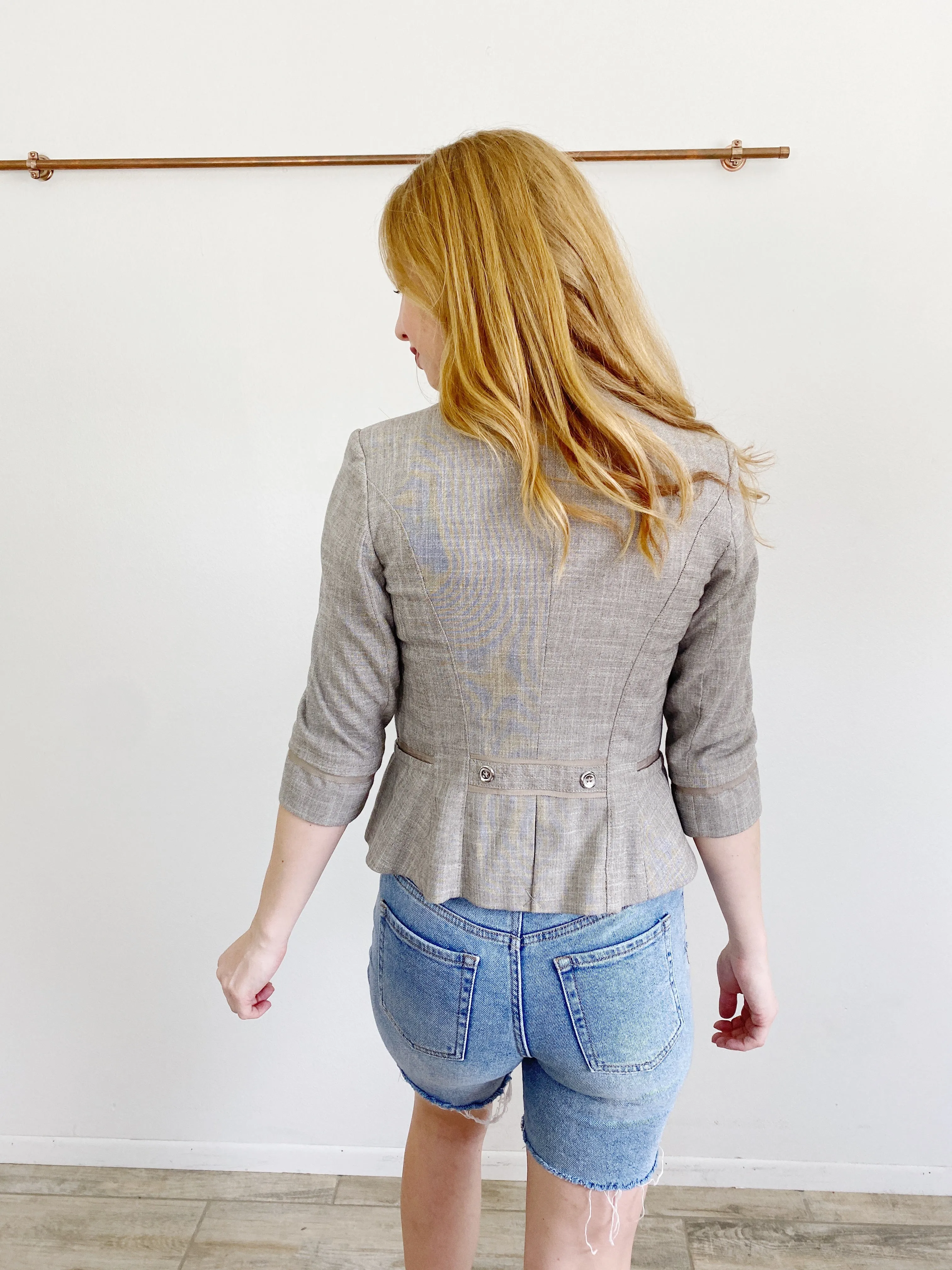 White House Black Market Ruffle Blazer Jacket 4