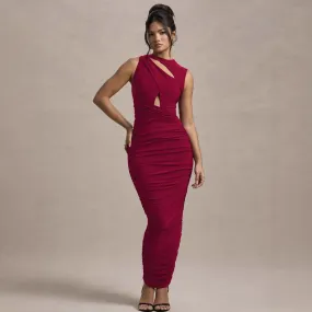 Women Elegant Pleated Slim Sleeveless Sheath Party Dress