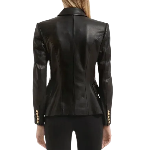 Womens Cora Genuine Lambskin Leather Blazer