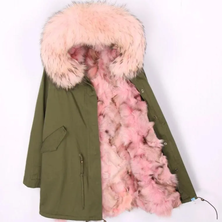 Women's Winter Casual Hooded Warm Long Parka With Fox Fur