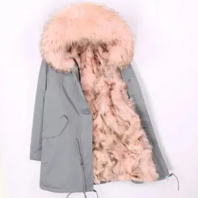 Women's Winter Casual Hooded Warm Long Parka With Fox Fur