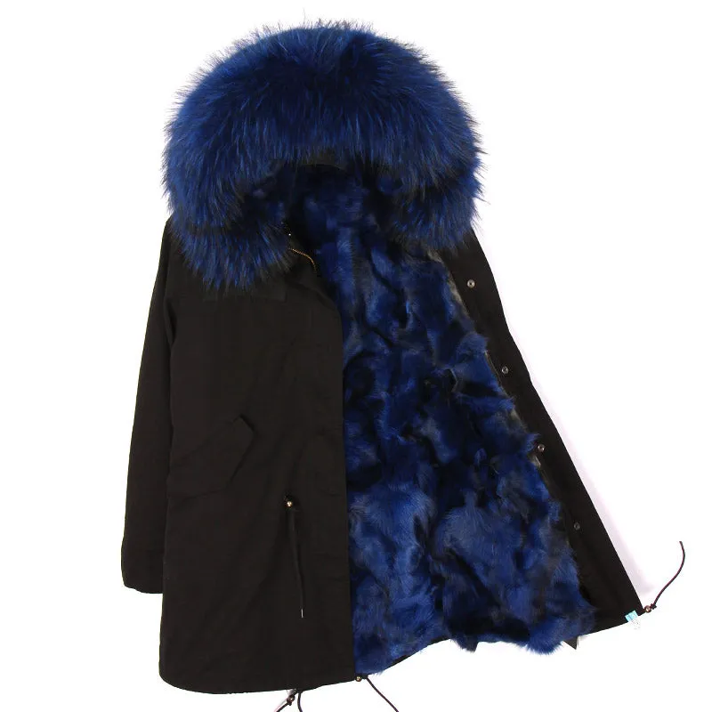 Women's Winter Casual Hooded Warm Long Parka With Fox Fur