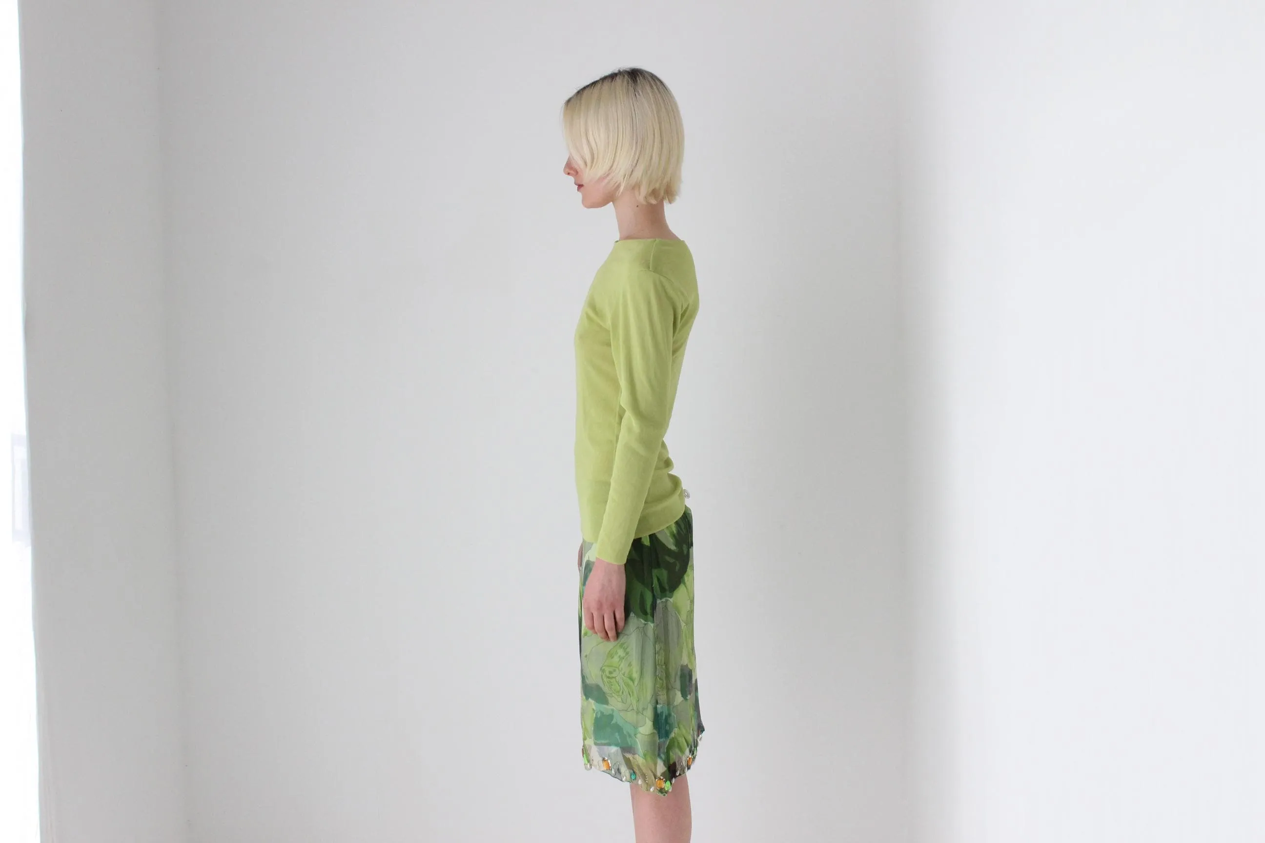 Y2K Lime Green Mesh Long Sleeve Top