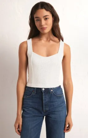 ZARIA KNIT EYELET TOP